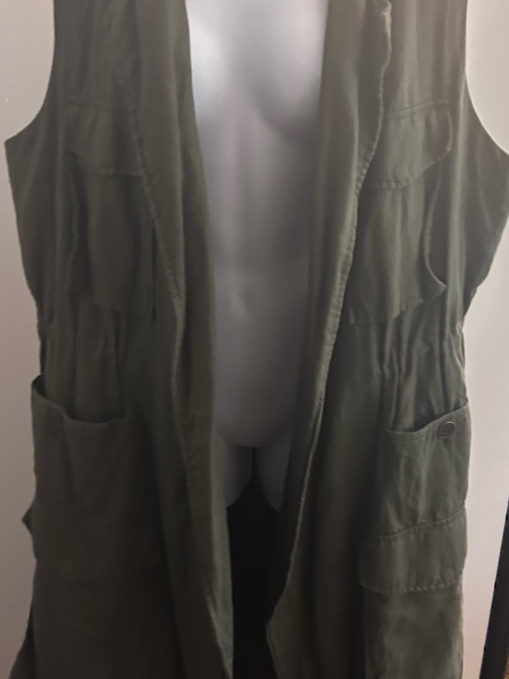 Who What Wear Olive Utility Vest